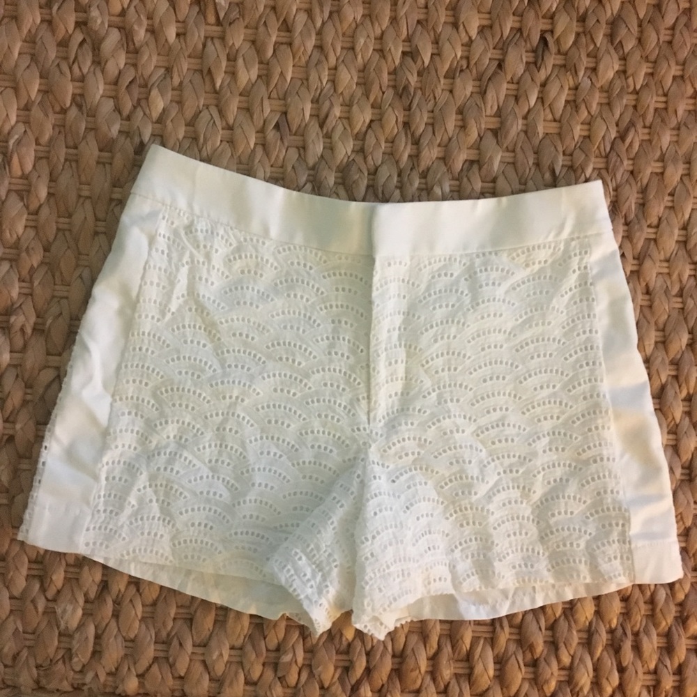 Calvin Klein White Eyelet Shorts - Picture 3 of 6